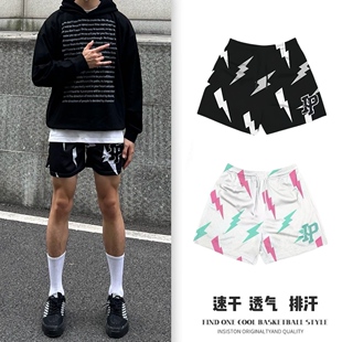 潮牌速干三分裤 美式 篮球短裤 男夏季 宽松透气四分不过膝沙滩运动裤