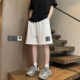 美式 黑色大码 潮牌短裤 潮牌高街三条杠五分裤 宽松休闲 男生夏季 夏季
