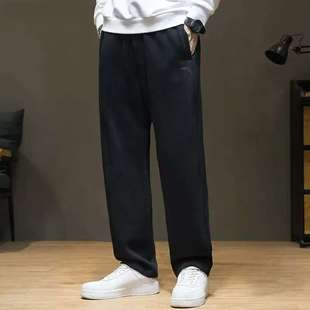 安踏男冬季针织运动长裤舒适休闲裤加绒直筒束脚卫裤通勤裤子