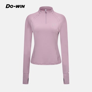 多威立领拉链跑步训练运动长袖T恤健身登山速干上衣女2342451