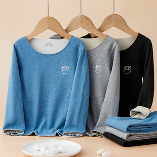 童装AB双面德绒儿童内衣套装无痕女童孩秋衣秋裤中大童保暖睡衣冬