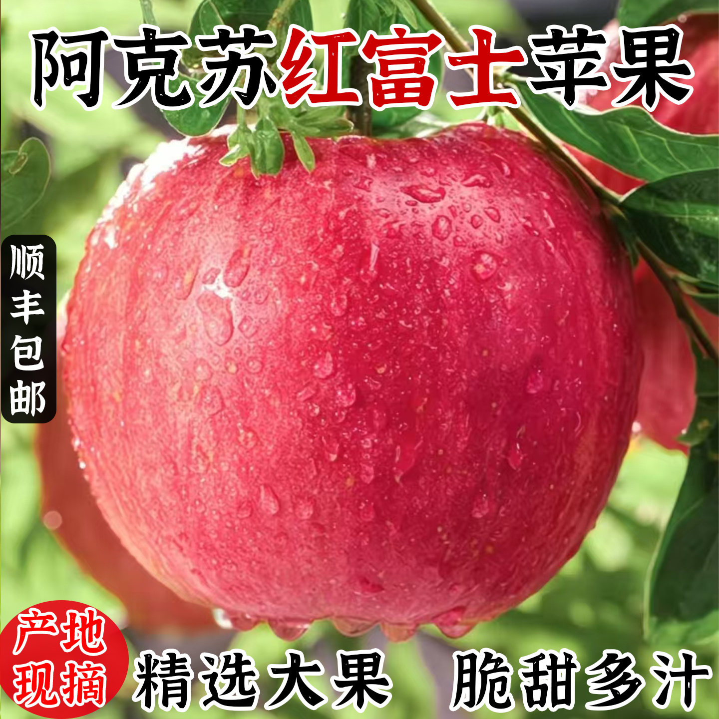 阿克苏红富士苹果整箱包邮