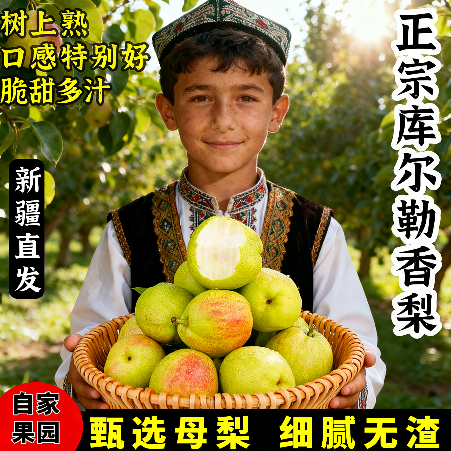 新疆库尔勒香梨产地直发新鲜采摘