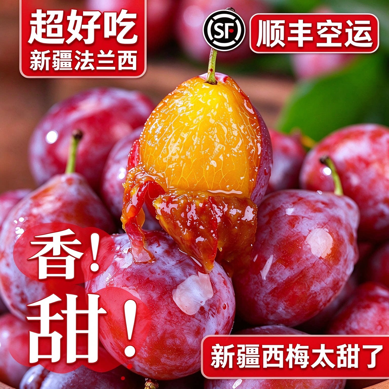 新疆西梅喀什法兰西西梅鲜果当季新鲜水果礼盒新疆直发顺丰空运