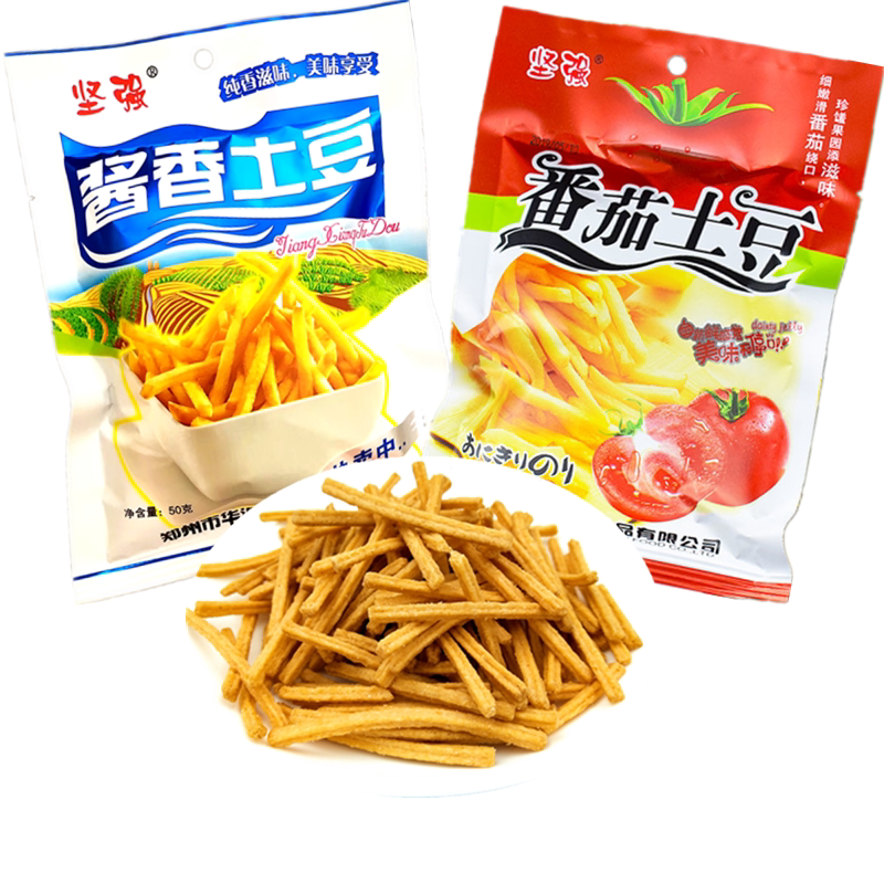 坚强酱香土豆番茄土豆薯条零食小吃休闲办公室吃货好吃的8090怀旧