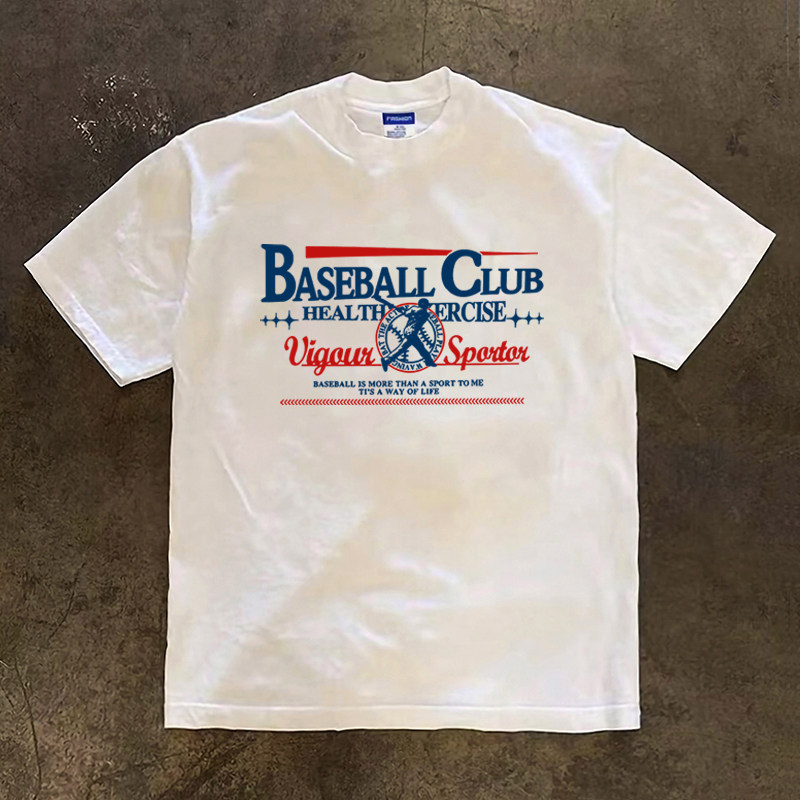 明星同款户外运动棒球短袖T恤小众潮牌纯棉重磅小领口长袖打底衫