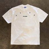 T恤男户外潮牌重磅纯棉小领口300克半袖 美式 休闲字母星星印花短袖