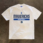 休闲运动篮球独行侠欧文球衣短袖 T恤潮牌纯棉重磅小领口上衣训练