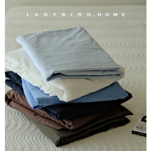 ladybird home单品纯棉床笠春夏透气纯棉水洗棉床垫纯色全棉床单