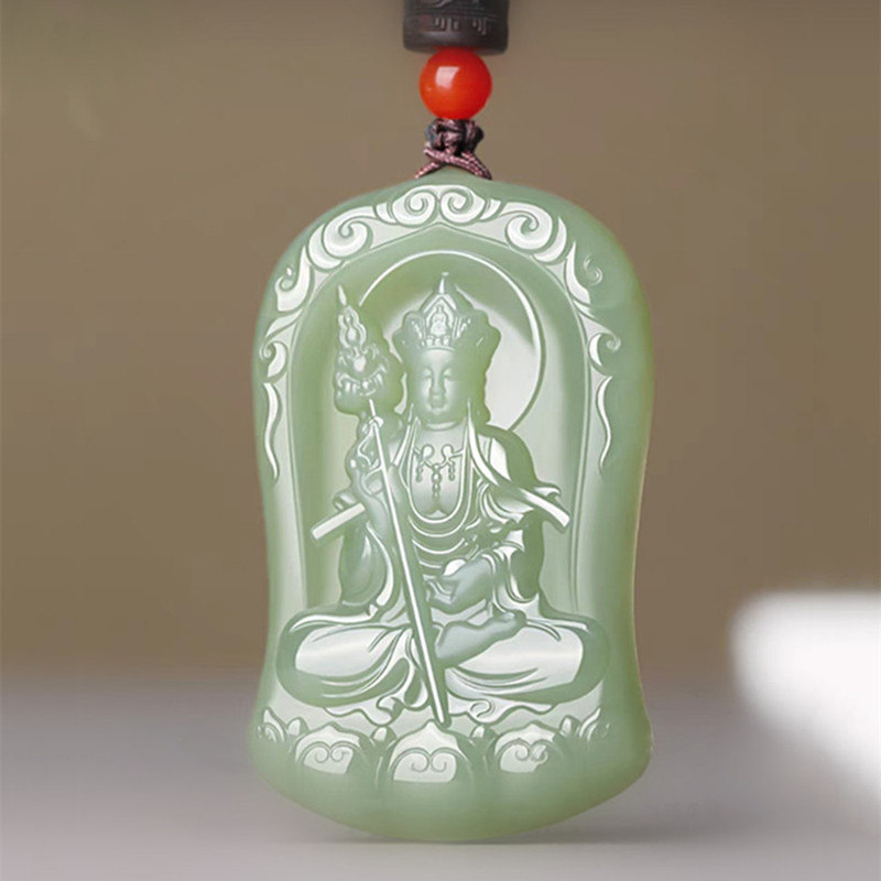 真品和田玉地藏王菩萨吊坠男女青白玉地藏佛像挂件玉坠玉佩玉器
