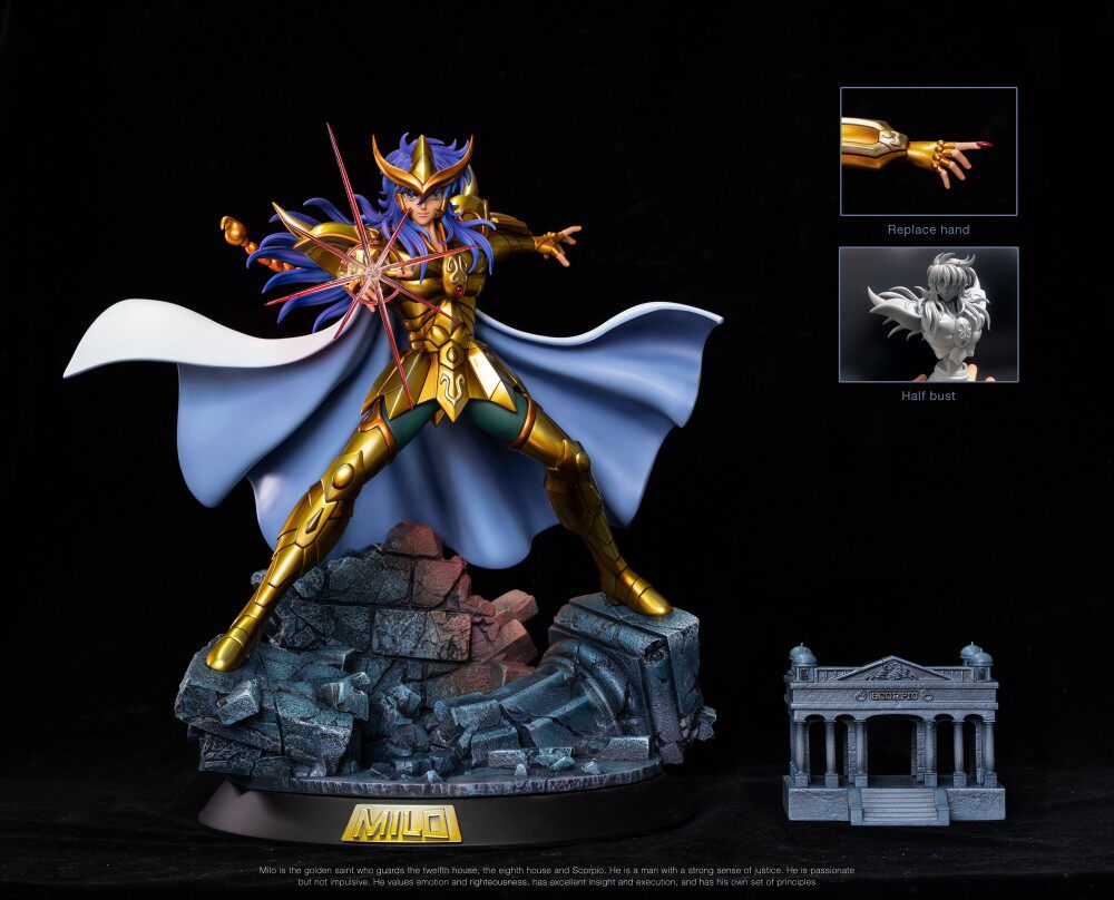 【小黑gk】私人定制 黄金圣斗士 foc 天蝎座 米罗 树脂雕像 摆件