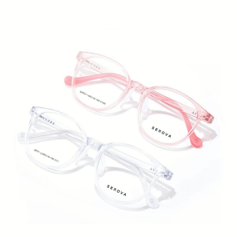 施洛华儿童圆框近视眼镜架超轻538防滑硅胶鼻托7-10岁离焦功能镜