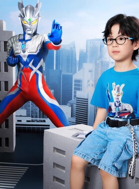 派丽蒙儿童远视眼镜框7-9岁超轻稳定防滑53036奥特曼男孩近视眼镜