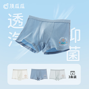 顶瓜瓜男童7A抑菌网眼透气顶呱呱儿童宝宝内裤平角中大童四角短裤
