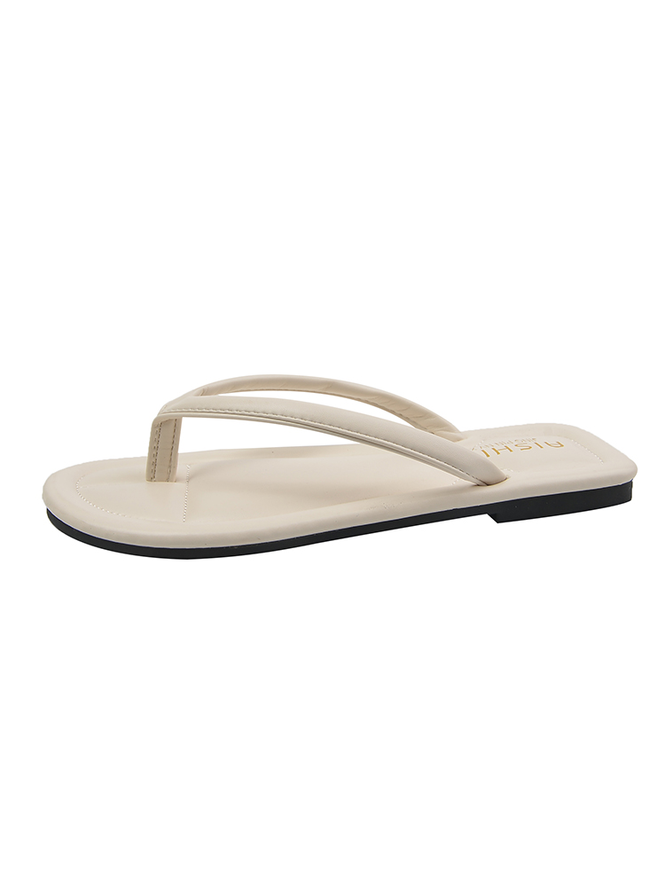Flip flops women's summer wear fashion 2024 new flat sole clip toe net red sandals sandals beach shoes