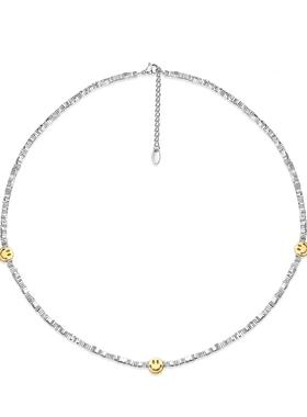 碎银子笑脸项链小众简约可爱清新甜美ins日常百搭锁骨链精致礼物