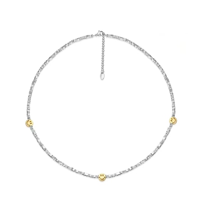 碎银子笑脸项链小众简约可爱清新甜美ins日常百搭锁骨链精致礼物