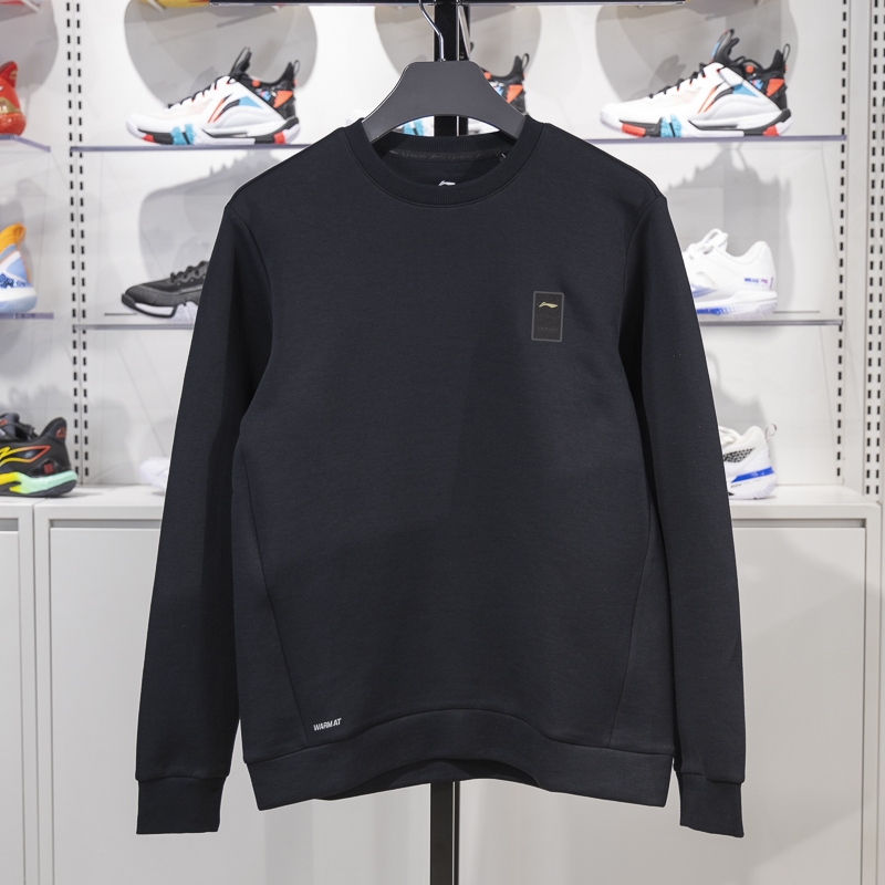 李宁男子圆领保暖套头卫衣