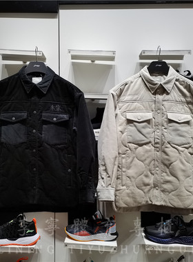 李宁2021冬季新款外套 男子加厚宽松保暖灯芯绒 中长棉服 AFMR459