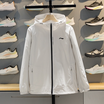 李宁运动风衣男子2026春季新款健身系列防泼水连帽外套AFDW119