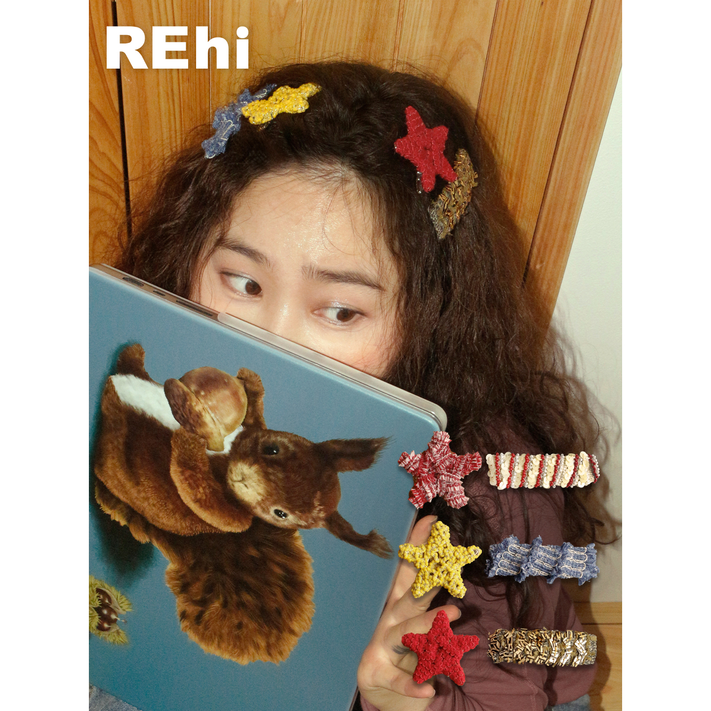 REHI星星绕绕发夹原创趣味发卡