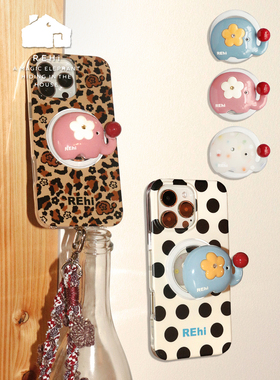 REhi象在度假磁吸手机壳原创双层IMD磁吸壳大象镶钻支架iPhone17promax系列