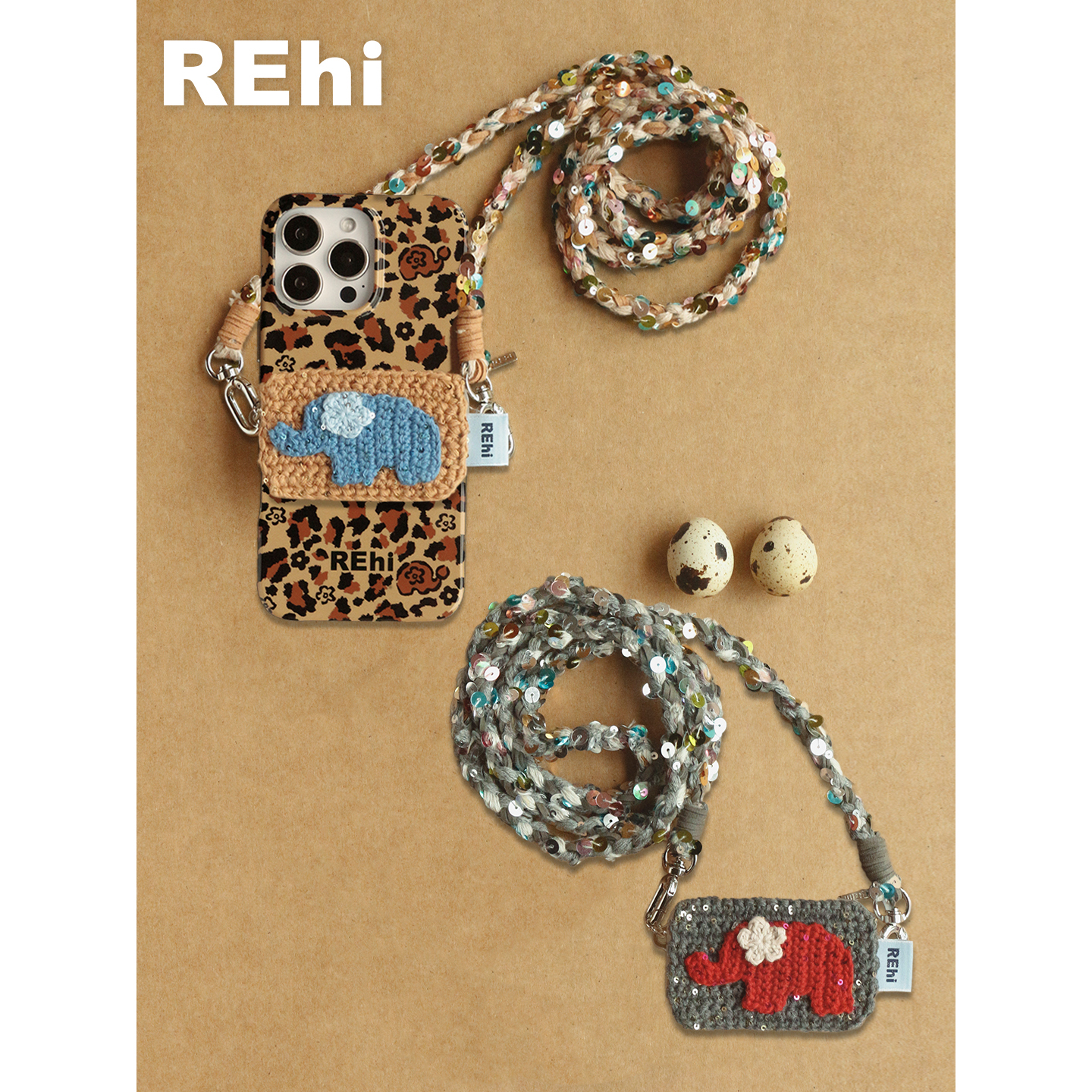 REhi闪亮大象背夹挂绳