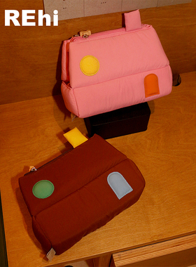 REhi 房子化妆包 原创趣味多功能收纳包磁扣洗漱包立体屋子造型