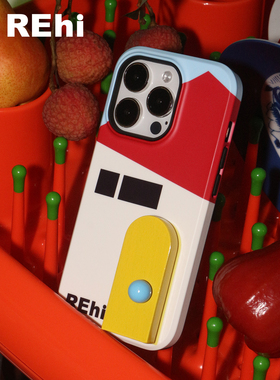 REhi积木芝麻开门手机壳支架 二合一菲林壳原创手机壳旋转木门小众iphone14promax