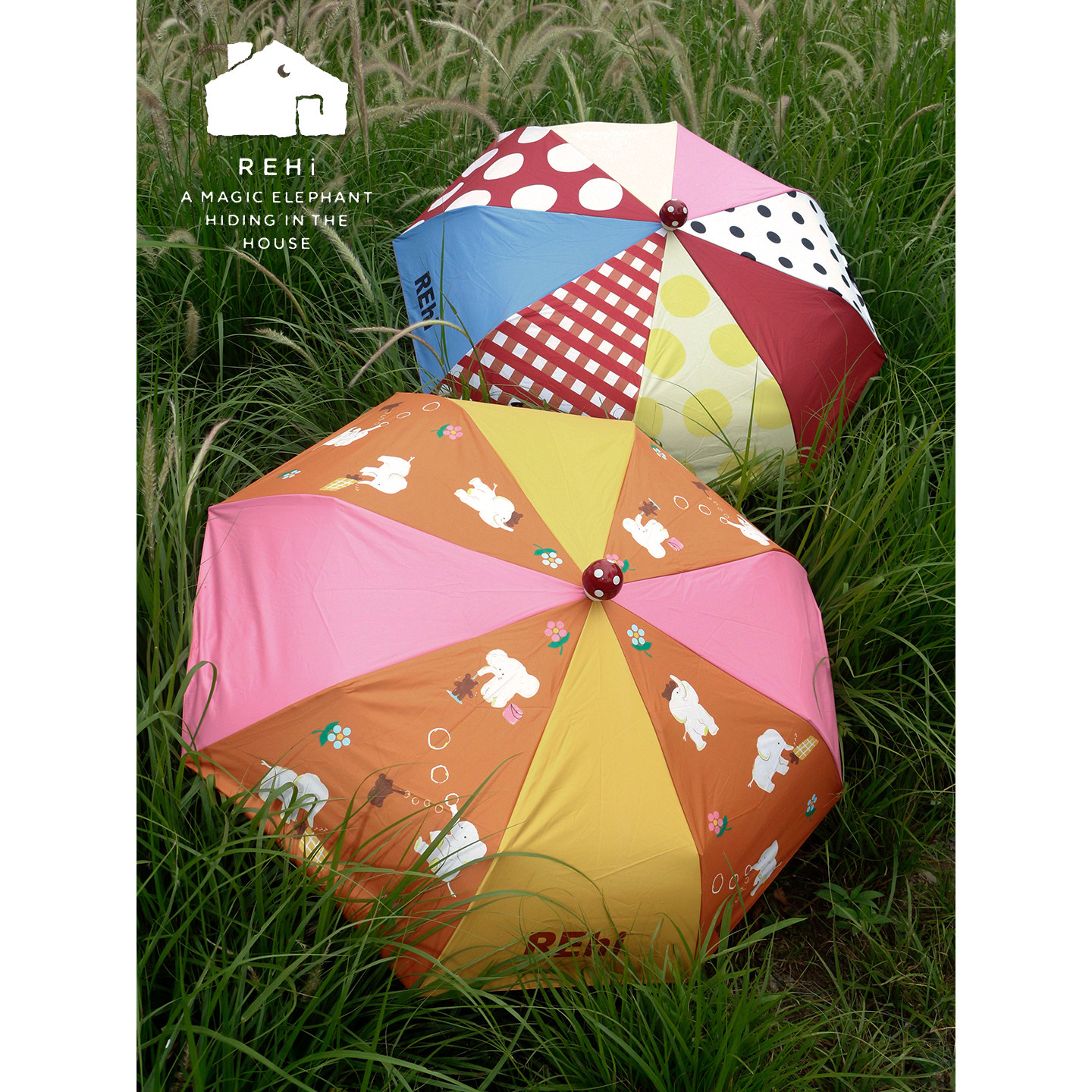 REhi （升级）自然郊游遮阳伞 原创趣味晴雨两用伞防晒黑胶雨伞