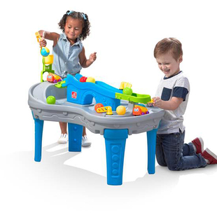 美国Step2儿童多功能游戏桌宝宝益智运输车轨道车玩具台玩球池