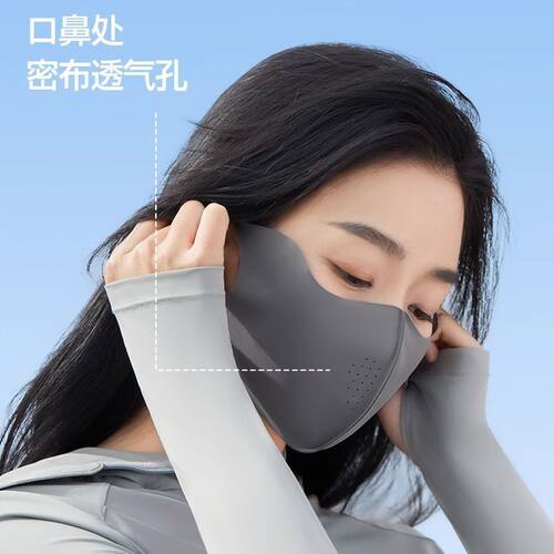 夏季3D无痕冰丝防晒面罩透气