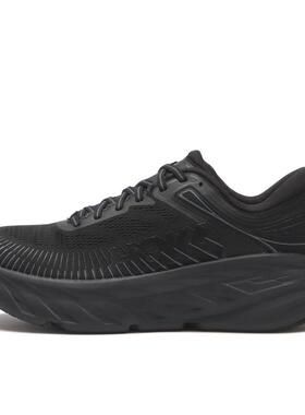 代购Hoka OneOne男女跑步鞋高缓震透气舒适柔软贴合厚底跑鞋黑色