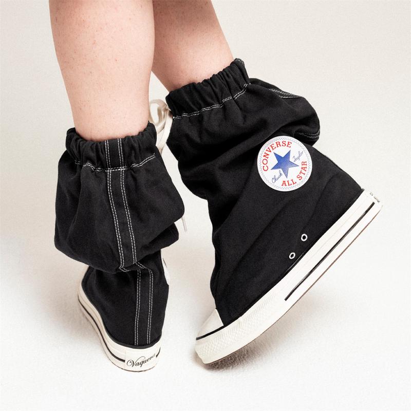 代购Converse匡威Vaquera联名款抽绳堆堆高帮街头时尚帆布鞋女鞋