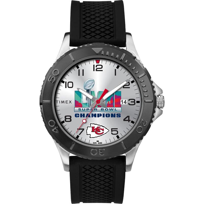 Timex/天美时Timex NFL Kansas City Chiefs男士运动腕表黑盘黑带