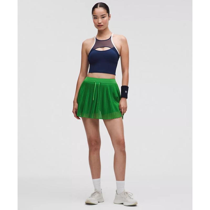 海外代购lululemon/露露乐蒙女士网球裙高弹透气高腰百褶网球图片