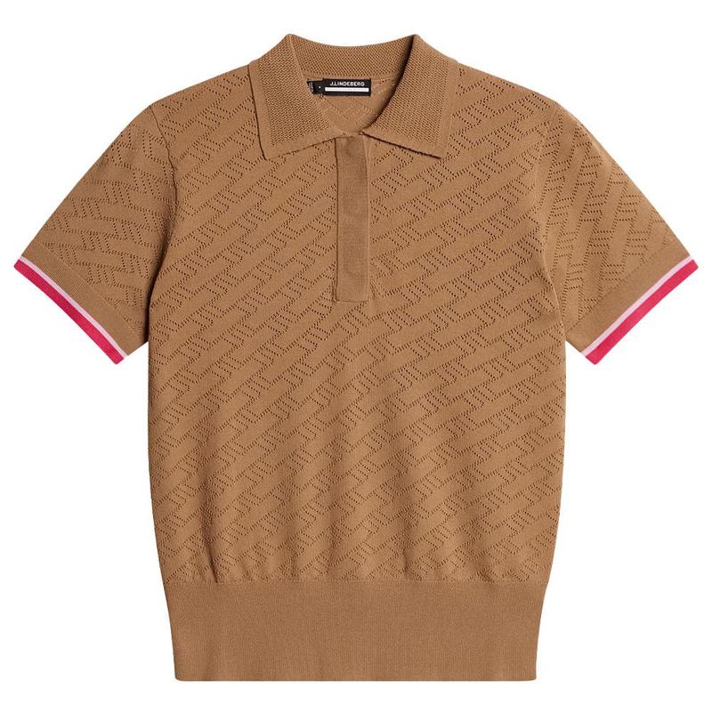 JLindeberg金林德伯格女士运动Polo衫透气散热轻盈舒适棕色