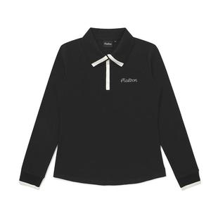 Polo衫 GOLF女士长袖 透气舒适贴身易打理黑色混纺面料 MALBON 代购