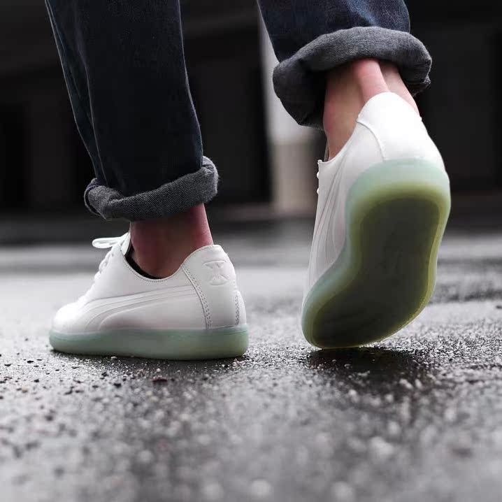 美國代購正品PUMA男女鞋水晶底聯名款Puma X DP系列清新果綠板鞋