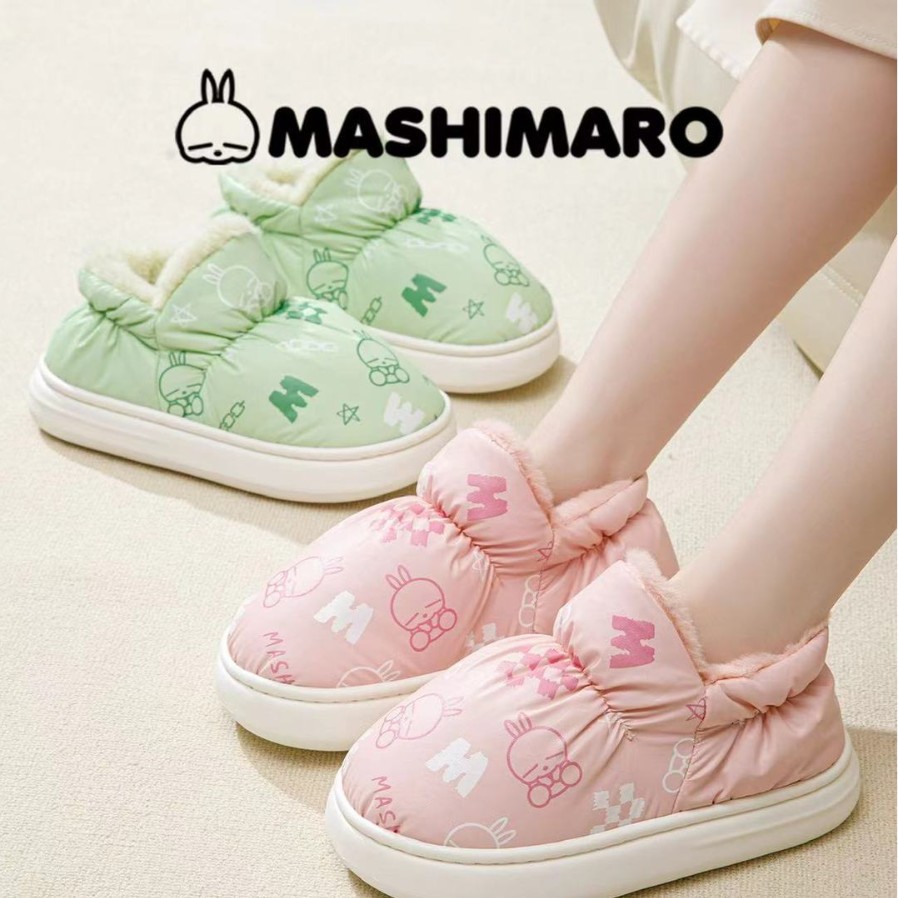 流氓兔拖鞋厚底踩屎感棉拖鞋情侣室内防滑保暖家居鞋可爱风居家鞋