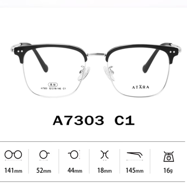 正品ATARA阿塔那纯钛近视多边形眉毛男女款全框眼镜架镜框A7303