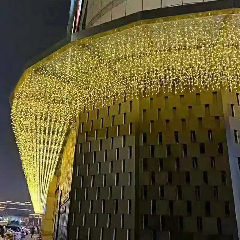 led彩灯冰条灯瀑布灯低压户外太阳能灯条节日氛围灯门头庭院装饰