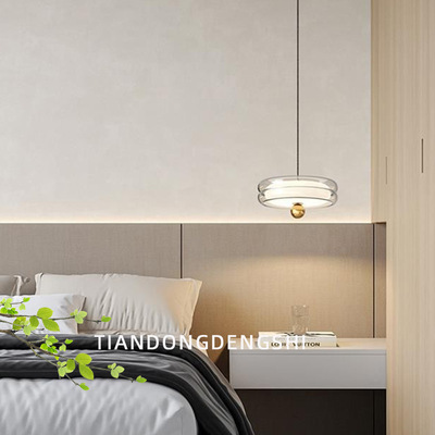 餐厅吊灯带射灯现代简约法式奶油风吧台岛台餐桌可移位轨道吊灯