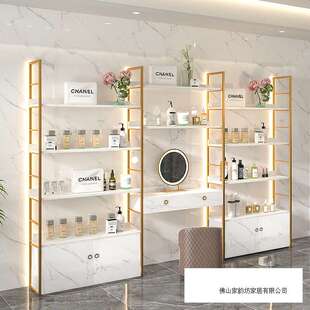 化妆品展示柜产品陈列柜美容院护肤品置物架货架展示架带灯带镜子