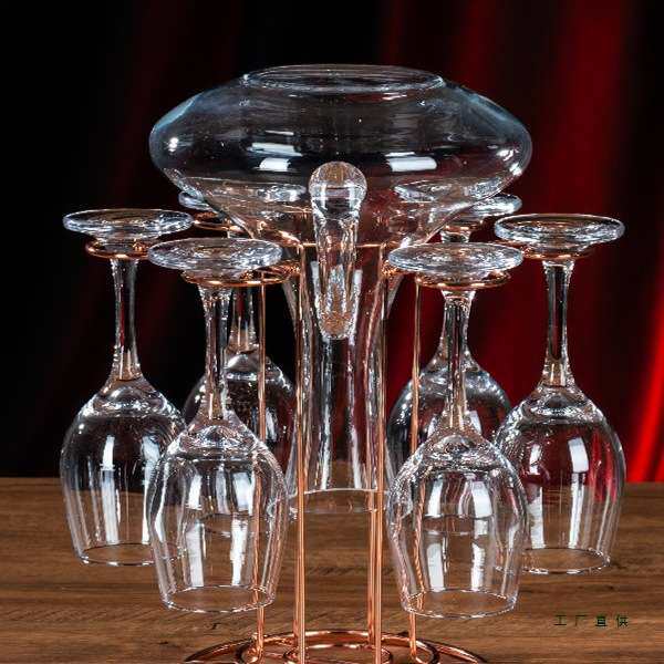 家用红酒杯架收纳架红酒杯架倒挂葡萄酒杯醒酒器一体支架厂家