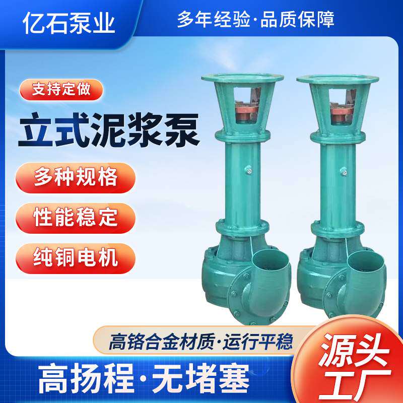 泥浆泵NL50-10立式无堵塞污水大流量液下排泥铸铁1.5kw泥浆排污泵