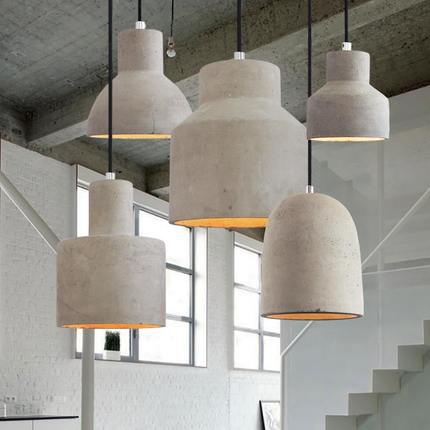 设计师LOFT复古酒吧吧台灯美式创意咖啡厅餐厅吊灯混凝土水泥吊灯