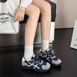 断码撤柜!米诗思厚底德训鞋女透气系带运动休闲鞋百搭阿甘鞋