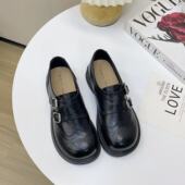女百搭软底休闲女鞋 布洛克 复古乐福鞋 小皮鞋 米诗思新款 春季