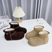 米诗思网红爆款 牛皮雪地靴女冬季 百搭舒适保暖短靴毛绒内里